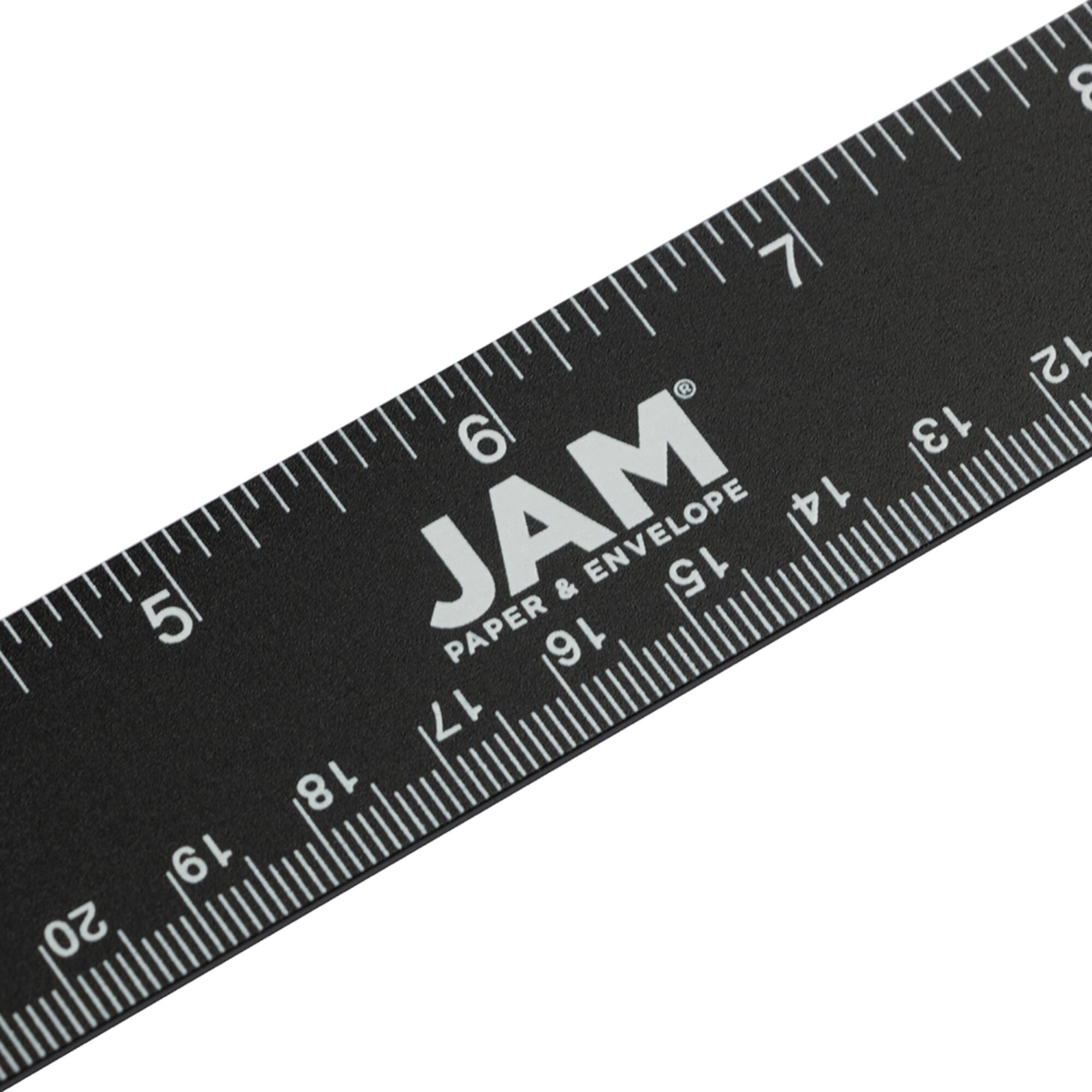 JAM Paper Metallic Stainless Steel Ruler